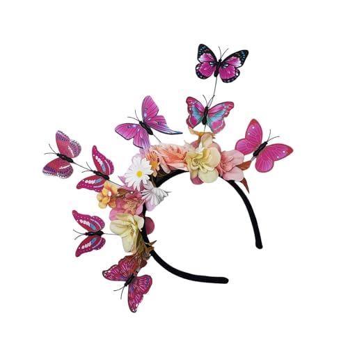 Handgefertigter Fascinator mit Schmetterlingsblumen, für Erwachsene, Musik, Festival, Kostüm, Event, Themenpartys, Brautschmuck, Schmetterlingshaarkronen von Vdaxvme