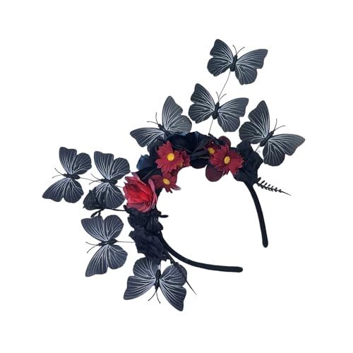 Handgefertigter Fascinator mit Schmetterlingsblumen, für Erwachsene, Musik, Festival, Kostüm, Event, Themenpartys, Brautschmuck, Schmetterlingshaarkronen von Vdaxvme