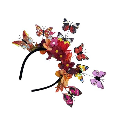Handgefertigter Fascinator mit Schmetterlingsblumen, für Erwachsene, Musik, Festival, Kostüm, Event, Themenpartys, Brautschmuck, Schmetterlingshaarkronen von Vdaxvme