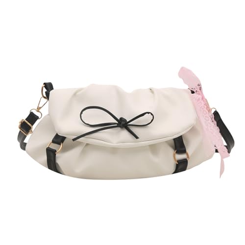 Hoboes Umhängetasche aus Leder, für Ballett, mit Schleife, Valentinstagsgeschenk für Damen, kleine Umhängetasche, Schultertaschen, weiß, One Size von Vdaxvme