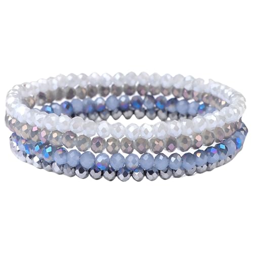 Lebendiges Perlen-Set, dehnbar, mehrschichtiges Design, modisches Statement-Schmuck-Accessoire für trendige Frauen von Vdaxvme