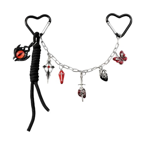 Modische Geldbörse Kette Ornament Punk Metall Teufel Auge Schmetterling Quasten Tasche Anhänger Charm Zubehör Für Umhängetasche von Vdaxvme