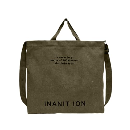 Modische Umhängetasche, zartes Segeltuch, Tragegriff oben, Reisetasche, lässige Handtasche für Damen und Herren, grün von Vdaxvme