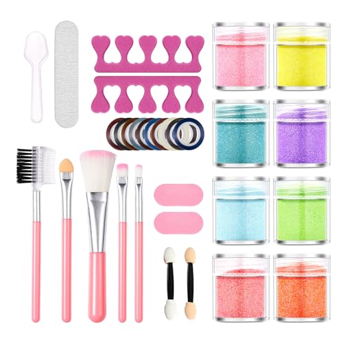 Nails Art Pinselset Nails Art Kits Mit Nagelfeile Nägel Glitzer Puder Nägel Pinselset Für Damen von Vdaxvme