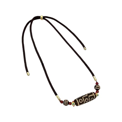Tibetische Dzi-Perlen-Halskette mit neun Augen, handgefertigt, Achat, spiritueller Schmuck für inneren Frieden, Schutz und Weisheiten, tibetische Dzi-Perlen-Halskette, One Size, Wie beschrieben, Wie von Vdaxvme