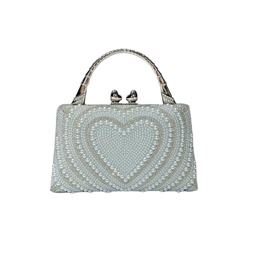 Vdaxvme Abendtasche für Damen, mit Kettenriemen, Schultertasche, elegant, Bankett, glitzernde Strasssteine, Handtasche für Party, Bankett, Abend, elegante Umhängetasche, silber, One Size Vdaxvme Abendtasche für Damen, mit Kettenriemen, Schultertasche, elegant, Bankett, glitzernde Strasssteine, Handtasche für Party, Bankett, Abend, elegante Umhängetasche, silber, One Size von Vdaxvme
