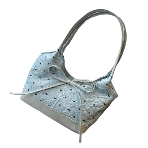 Vdaxvme Anspruchsvolle Pendlerhandtasche, stilvolle Schleifen-Akzente, geräumige Innenseite, PU-Umhängetasche, lässige Einkaufstasche für Damen, große Kapazität, Handtasche, blau, One Size Vdaxvme Anspruchsvolle Pendlerhandtasche, stilvolle Schleifen-Akzente, geräumige Innenseite, PU-Umhängetasche, lässige Einkaufstasche für Damen, große Kapazität, Handtasche, blau, One Size von Vdaxvme