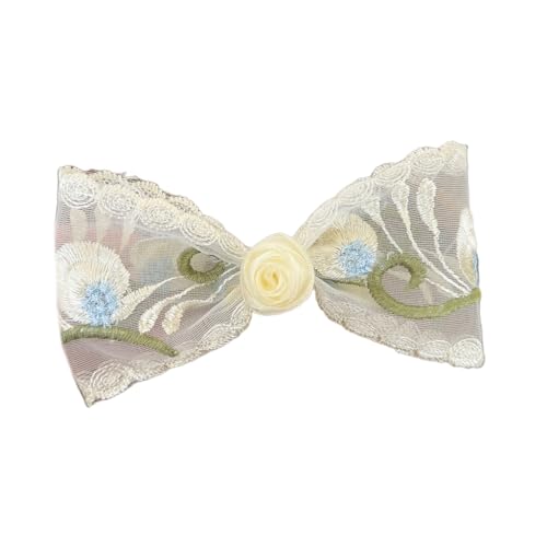 Vdaxvme Blumen-Haarschleifen, bestickt, chinesischer Stil, Schleife, Haarspange, Damen-Haarhalter, rutschfeste Haarspangen von Vdaxvme