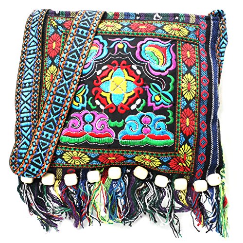 Vdaxvme Chinesische Stickerei Hill Tribe für Tote Messenger Bag Handtasche Damen, B, One Size Vdaxvme Chinesische Stickerei Hill Tribe für Tote Messenger Bag Handtasche Damen, B, One Size von Vdaxvme