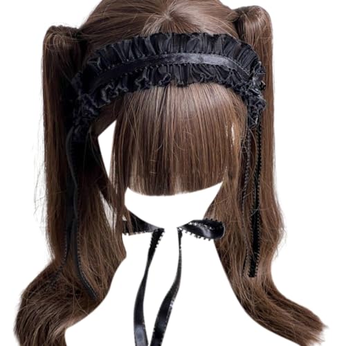Vdaxvme Damen Gothic Spitze Kopfschmuck mit schönem Spitzenband Stirnband Subkultur Cosplay Volant Kopfbedeckung Foto Requisiten von Vdaxvme