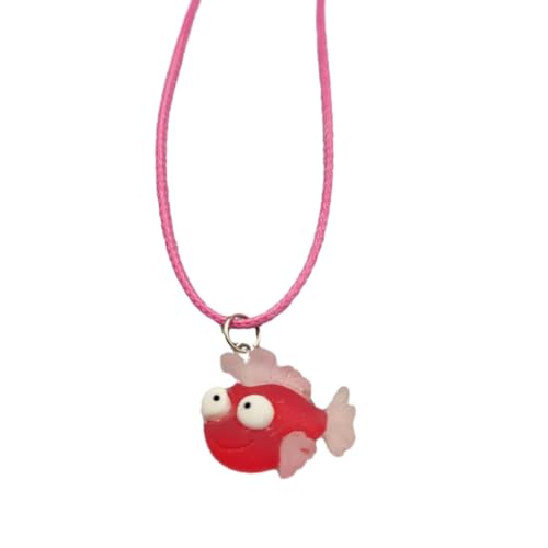 Vdaxvme Damen-Halskette, Seepferdchen, Clownfisch, weibliches Temperament, Wachslinie, Schlüsselbeinkette, Studenten, verstellbare Kette, Schmuck, Harz, Zirkonia von Vdaxvme