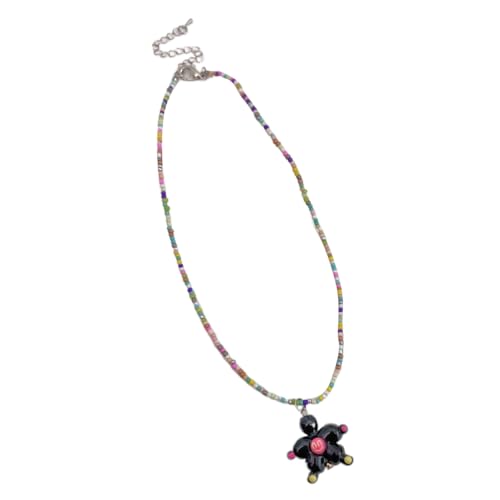 Vdaxvme Damen-Halskette mit Blumen-Perlen, modischer Anhänger, exquisite Kette, trendiger Halsschmuck für Damen und Mädchen, Reisperlen + Acryl, Zirkonia von Vdaxvme