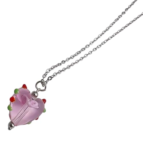 Vdaxvme Damen-Halskette mit Rosenglasur-Anhänger, Halsschmuck, verstellbare Kette, geeignet für besondere Anlässe, transparentes Pulver, Edelstahl + Glas, Zirkonia Vdaxvme Damen-Halskette mit Rosenglasur-Anhänger, Halsschmuck, verstellbare Kette, geeignet für besondere Anlässe, transparentes Pulver, Edelstahl + Glas, Zirkonia von Vdaxvme