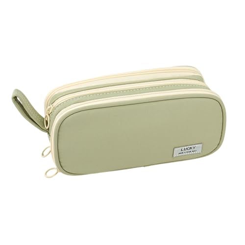 Vdaxvme Einfaches Federmäppchen, großes Fassungsvermögen, Federmäppchen, ästhetisches Federmäppchen, Stiftebeutel, Schreibtisch-Organizer, grün, 225*110*70mm von Vdaxvme