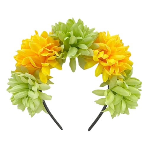 Vdaxvme Elegante Stirnbänder mit weichem Stoff Blume Kopfschmuck Mädchen Blume Haarbänder Haarschmuck für Hochzeit Party Cosplay von Vdaxvme