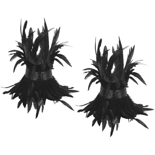 Vdaxvme Federed Trimmed Knöchelmanschetten Frauen Kostümzubehör Für Gothic Partys Event Und Modedarstellungen Verstellbare Federfußschmuck Frauen Mode von Vdaxvme