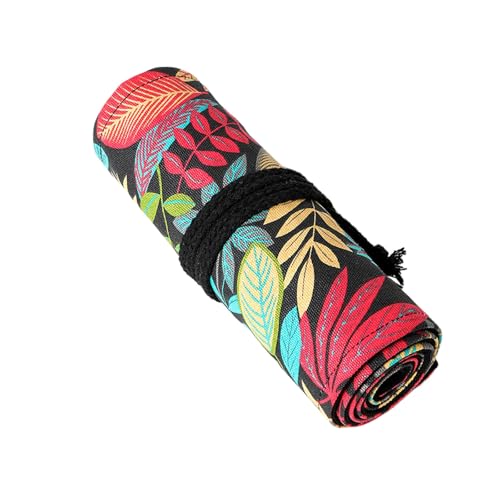 Vdaxvme Federmäppchen mit 12/24/36/48/72 Löchern, Blätter-Druck, Bleistift-Aufbewahrungstasche, Bleistiftrolle, Leinwand, Bleistift-Organizer, 48 Löcher, 20x58cm Vdaxvme Federmäppchen mit 12/24/36/48/72 Löchern, Blätter-Druck, Bleistift-Aufbewahrungstasche, Bleistiftrolle, Leinwand, Bleistift-Organizer, 48 Löcher, 20x58cm von Vdaxvme