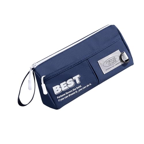 Vdaxvme Federmäppchen mit großem Fassungsvermögen, Federmäppchen, Schreibtisch-Organizer, Schreibwaren, Aufbewahrungstaschen mit Reißverschlüssen für Schule und Schule, blau, 21*8*10cm von Vdaxvme