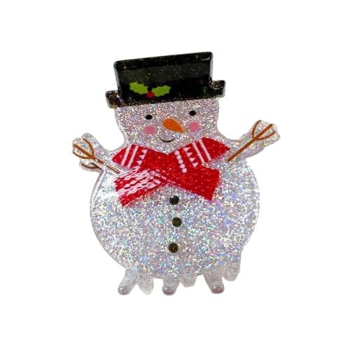 Vdaxvme Haarklammer mit Weihnachtsmann-/Baum-/Schneeflocken-/Schneemann-Muster, zarte Damen-Haarklammer zum Fotografieren von Vdaxvme