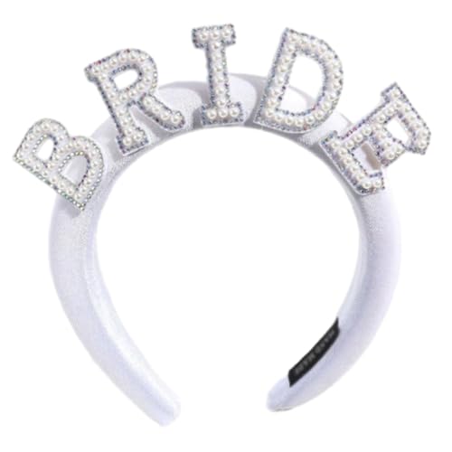 Vdaxvme Haarreif mit Kunstperlen, für Hochzeit, Party, elegant, für Braut, Junggesellinnenabschied, Geschenk für Junggesellinnenabschied, Partymütze von Vdaxvme