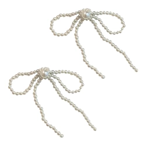 Vdaxvme Haarspange mit süßer Kunstperle und Schleife, Haarnadel, Entenschnabel-Haarspange für Frauen, SideBangs Haarstyling-Werkzeug von Vdaxvme