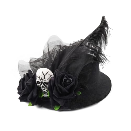 Vdaxvme Halloween Halloween Schädel Hut Haarspangen Gothik Cosplay Haarspange Kostüm Party Haarnadel Zubehör für Partys von Vdaxvme