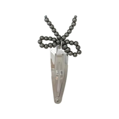 Vdaxvme Mädchen-Haarspange mit Perlen, Haarklammern mit Schleife, Kopfschmuck, Haarspangen, Schleifen-Form, süße 2000er-Jahre-Mädchen-Haarnadeln von Vdaxvme