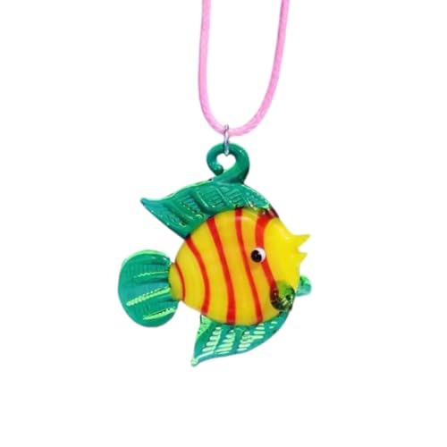 Vdaxvme Ocean Series Anhänger Halskette Verstellbare Kette Halskette Fisch Anhänger Halskette Seil Halskette Charm Halskette für Frauen, Liuli, Zirkonia von Vdaxvme
