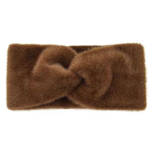 Vdaxvme Plüsch-Stirnband mit warmem Knoten für Damen, elastisches Bandeau-Sport-Kopfband, Skifahren, Radfahren, rutschfeste, dehnbare Stirnbänder von Vdaxvme