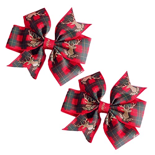 Vdaxvme Schöne Haarspangen für Mädchen, Weihnachtsmuster, Schleife, Haarspangen, Cartoon-Design für Kinder von Vdaxvme