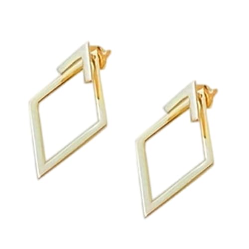 Vdaxvme Simple Diamonds Ohrstecker, auffällige Kupferdiamanten, Ohrringe mit doppellagigem Design, Sizeapprox.2cm/0.78inches, Kupfer von Vdaxvme