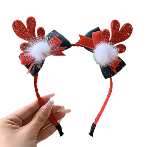 Vdaxvme Stirnband mit Weihnachtsmotiv, Schleife, Geweih, Kopfreif, Party-Requisiten, Zubehör, Festival, Party, Haarband, Kinder und Erwachsene von Vdaxvme