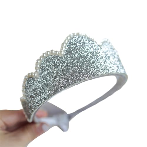 Vdaxvme Verstellbare Größe Kronen Glitzer Perlen Stirnband Prinzessin volle Pailletten Krone Kinder Karneval Geburtstag Party Abschlussball Zubehör von Vdaxvme
