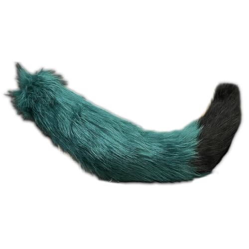 Vdaxvme Wolf Ohr Stirnband Schwanz Mädchen Cosplay Zubehör Biest Ohren Grün Pelzanzug Maskerade Halloween Cosplay Party von Vdaxvme