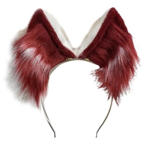 Vdaxvme Wolf Ohr Stirnband Schwanz Mädchen Cosplay Zubehör Biest Ohren Schwarz Pelzanzug Maskerade Halloween Cosplay Party von Vdaxvme