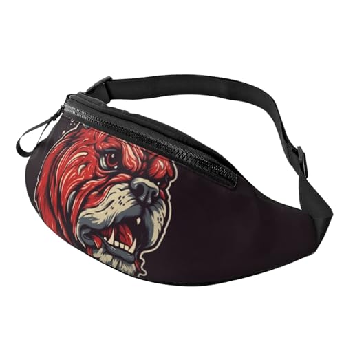 Bauchtasche, modische Bauchtasche für Damen und Herren, leichte Bauchtasche, Hüfttasche für Hundelaufen, Reisen, California Dog Red, Einheitsgröße von VducK