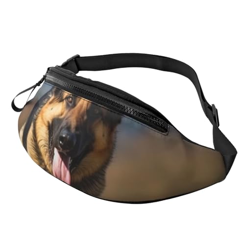 Bauchtasche, modische Bauchtasche für Damen und Herren, leichte Bauchtasche, Hüfttasche für Hundelaufen, Reisen, Laufender deutscher Schäferhund, Einheitsgröße von VducK