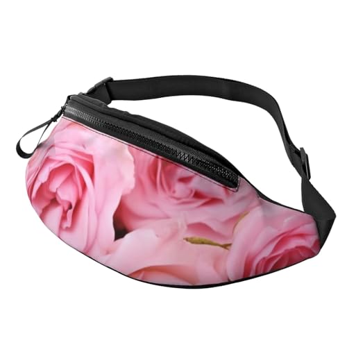 Bauchtasche, modische Bauchtasche für Damen und Herren, leichte Bauchtasche, Hüfttasche für Hundelaufen, Reisen, Pink Fresh Roses2, Einheitsgröße von VducK