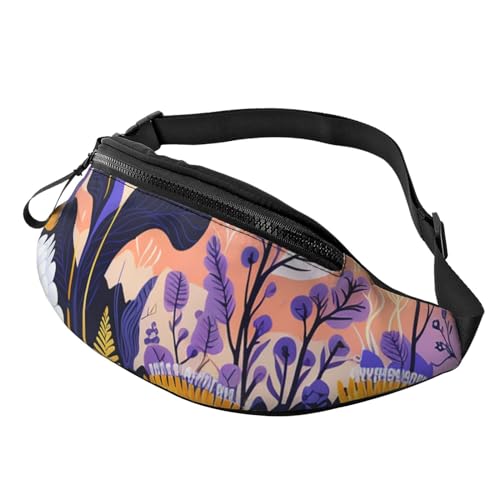 Bauchtasche, modische Bauchtasche für Damen und Herren, leichte Bauchtasche, Hüfttasche für Hundelaufen, Reisen, Serie von Blumen, Einheitsgröße von VducK