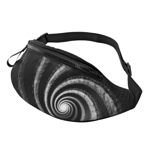 Bauchtasche, modische Bauchtasche für Damen und Herren, leichte Bauchtasche, Hüfttasche für Hundelaufen, Reisen, Weißes Spiralmuster, Einheitsgröße von VducK