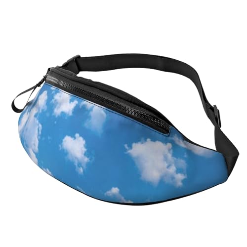 Bauchtasche, modische Bauchtasche für Damen und Herren, leichte Bauchtasche, Hüfttasche für Hundelaufen, Reisen, White Cloud Blue Sky, Einheitsgröße von VducK