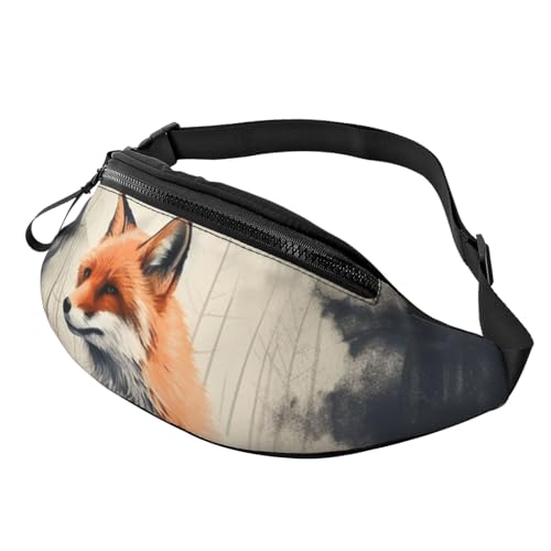 Bauchtasche, modische Bauchtasche für Damen und Herren, leichte Bauchtasche, Hüfttasche für Hundelaufen, Reisen, Wilderness Fox Art, Einheitsgröße von VducK