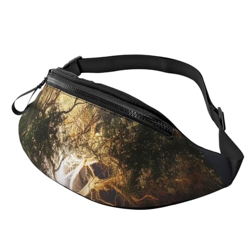 Bauchtasche für Damen, große Umhängetasche, trendige Brusttasche, Baum, Blumen, Naturlandschaft, Hüfttasche für Reisen, Baum bei Nacht, Einheitsgröße von VducK