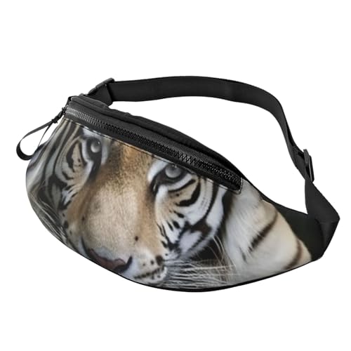 Bauchtaschen für Damen, große Umhängetasche, trendige Brusttasche, Traktor-Thema, Hüfttasche für Reisen, Tiger liegt auf Felsen, Einheitsgröße von VducK