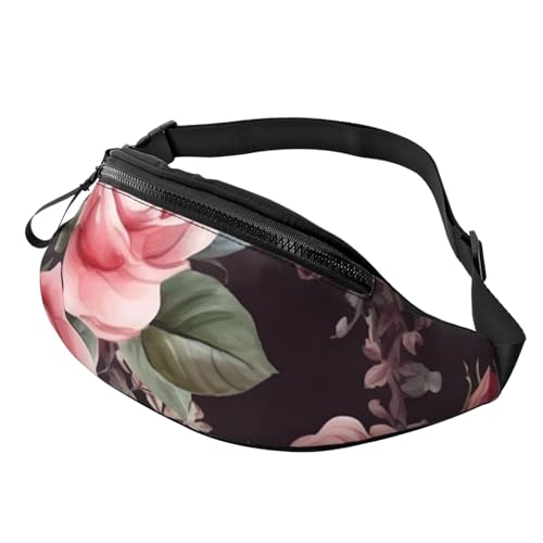 Bauchtaschen für Damen, große Umhängetasche, trendige Brusttasche, blau, Fischerboot, Hüfttasche für Reisen, Blühende Rosen, Einheitsgröße von VducK