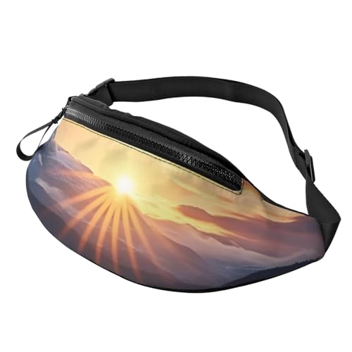 Gürteltasche für Damen, große Umhängetasche, trendige Brusttasche, Sonnenuntergang, Delfin, Hüfttasche für Reisen, Sonnenaufgang, Einheitsgröße von VducK