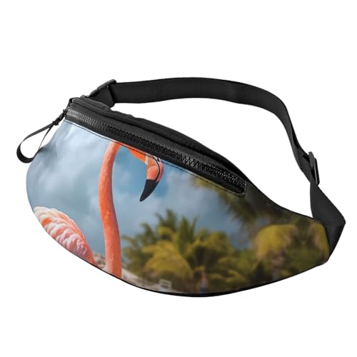 Gürteltasche für Damen, große Umhängetasche, trendige Brusttasche, Strand, Meer, Hüfttasche für Reisen, Strand-Flamingo, Einheitsgröße von VducK