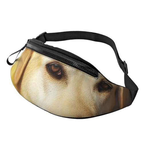 Gürteltasche für Damen, große Umhängetasche, trendige Brusttasche, Yoga, unter Sonnenuntergang, Hüfttasche für Reisen, Gelber Hund, Einheitsgröße von VducK