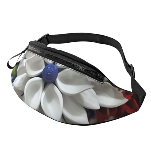 Gürteltasche für Damen, große Umhängetasche, trendige Brusttasche, amerikanische Nationalflagge mit Adler, Hüfttasche für Reisen, Amerika, patriotische Blume, Einheitsgröße von VducK