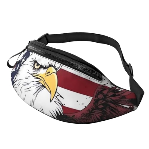 Gürteltasche für Damen, große Umhängetasche, trendige Brusttasche, amerikanische Nationalflagge mit Adler, Hüfttasche für Reisen, Amerikanische Nationalflagge mit Adler, Einheitsgröße von VducK